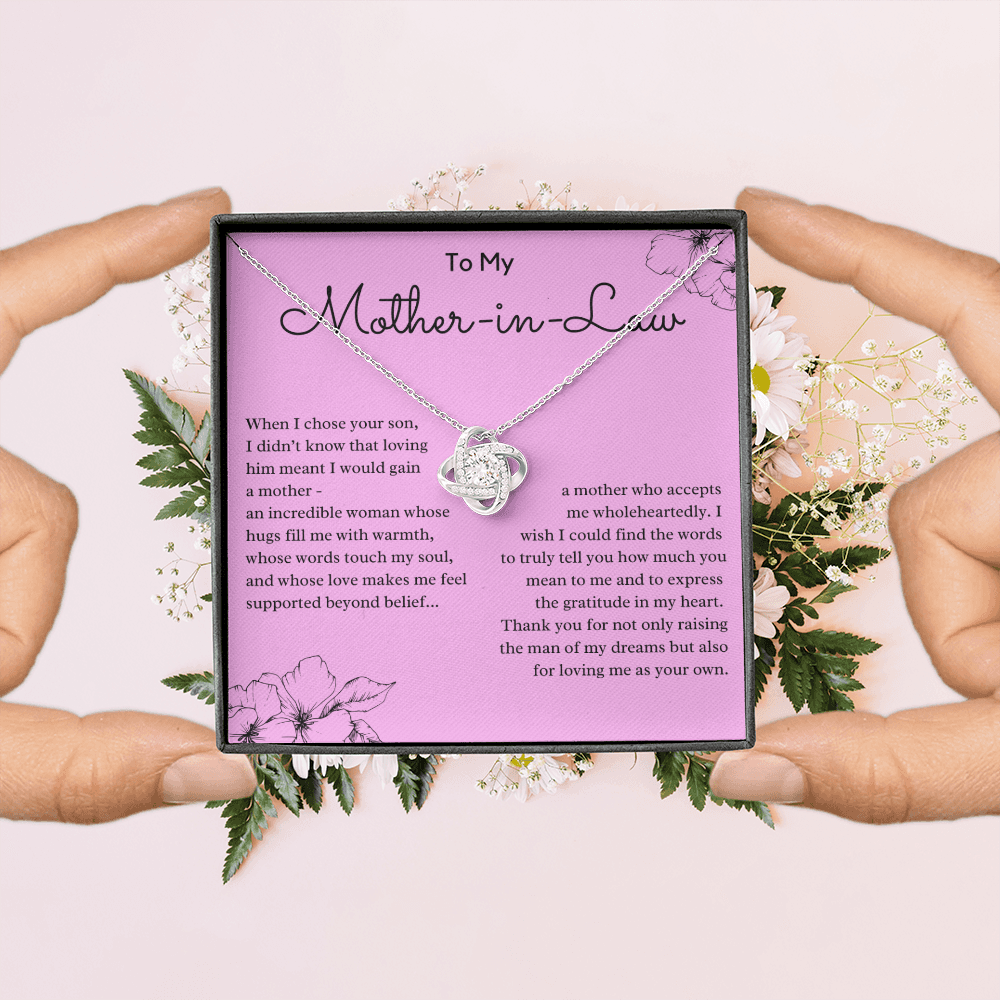 Personalized Knot Necklace for Your Mother-in-law | Mother's Day Gift, From Daughter-in-Law, Mother in Love MIL3k