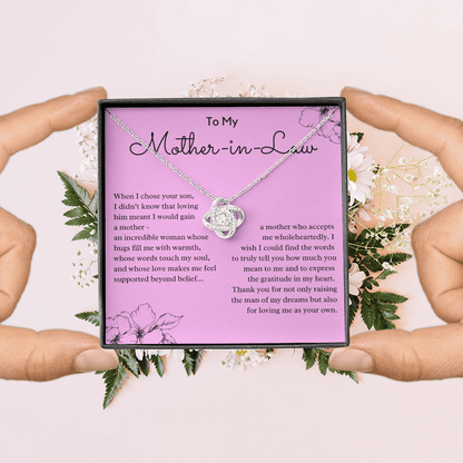 Personalized Knot Necklace for Your Mother-in-law | Mother's Day Gift, From Daughter-in-Law, Mother in Love MIL3k