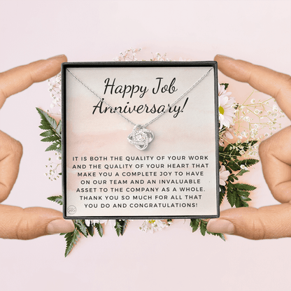 Happy Job Anniv. - Gift from Boss, Hustle, Congrats, Thank You Gift, Employee Appreciation, Work Anniversary, Small Business Gifts, Years of Service Pink C