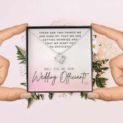 Wedding Officiant Proposal Gift | Will You Marry Us? Will You Be Our Officiant? For Friends, Best Friend Bestie Necklace Bridal Party 0131rK