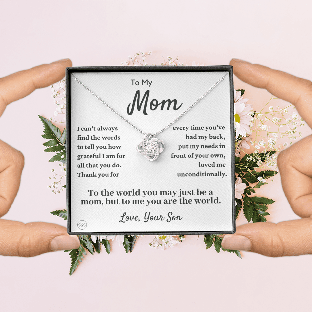 Mom - Loved Mother - Necklace | Gift for Mother From Son, Mother's Day Necklace, I'll Always Be Your Little Boy, Birthday Gift for Mom, Knot