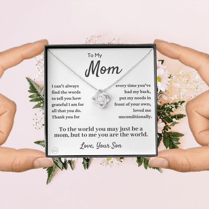Mom - Loved Mother - Necklace | Gift for Mother From Son, Mother's Day Necklace, I'll Always Be Your Little Boy, Birthday Gift for Mom, Knot