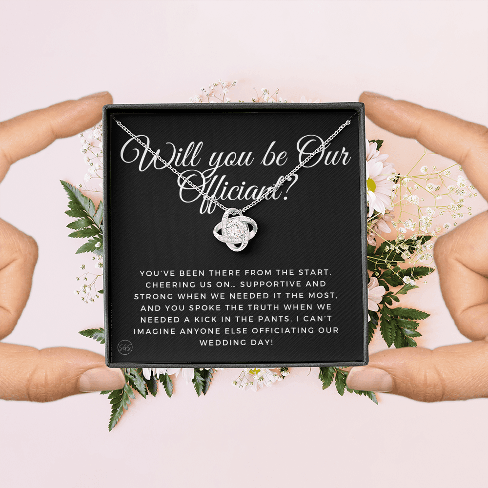 Wedding Officiant Proposal Gift | Will You Marry Us? Will You Be Our Officiant? For Friends, Best Friend Bestie Necklace Bridal Party 0131xK