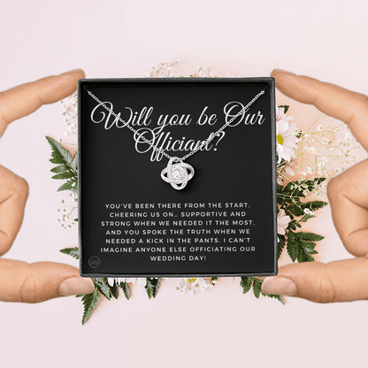 Wedding Officiant Proposal Gift | Will You Marry Us? Will You Be Our Officiant? For Friends, Best Friend Bestie Necklace Bridal Party 0131xK