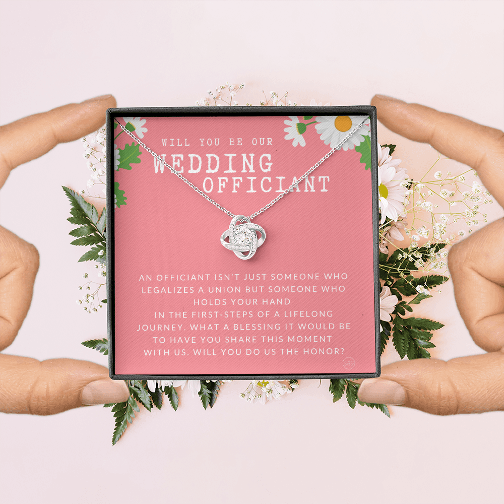 Wedding Officiant Proposal Gift | Will You Marry Us? Will You Be Our Officiant? For Friends, Best Friend Bestie Necklace Bridal Party 0131fK