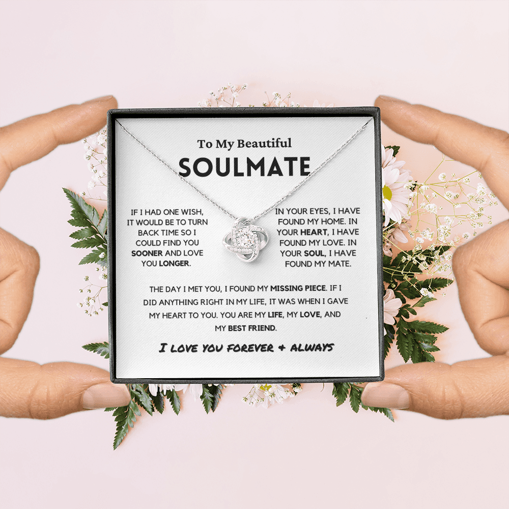 Soulmate - Missing Piece - Eternal Hope Necklace | Romantic Gift for Wife, Fiancé, Girlfriend, Valentine's Day Present 0201aK