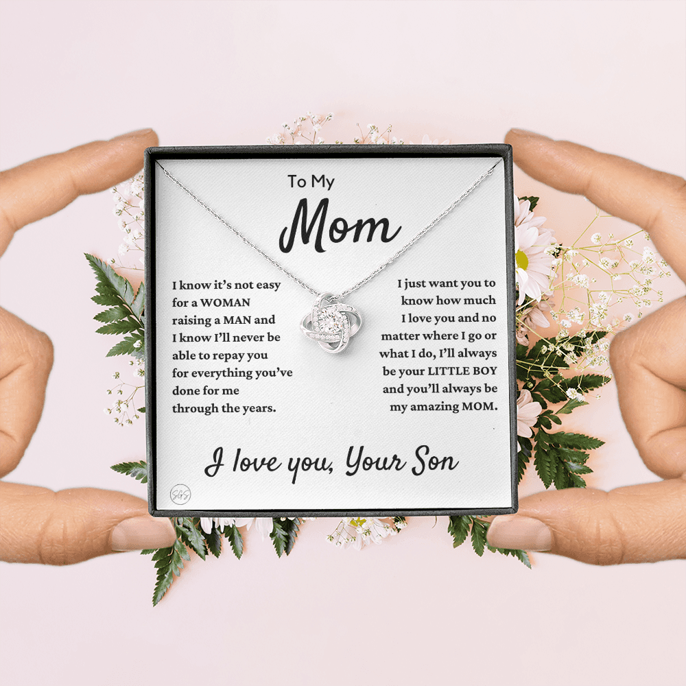 Mom - Loved Mother - Necklace | Gift for Mother From Son, Mother's Day Necklace, I'll Always Be Your Little Boy, I Love You Mom