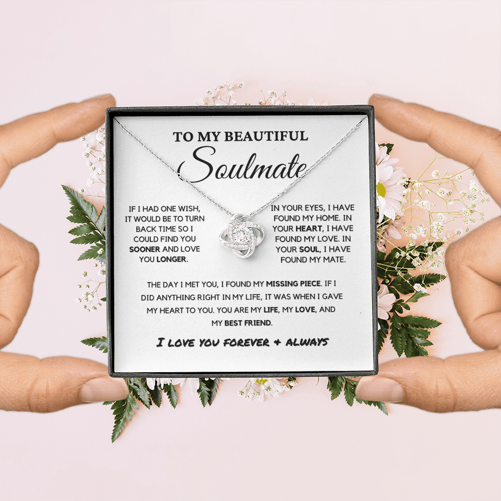 Soulmate - Missing Piece - Eternal Hope Necklace | Romantic Gift for Wife, Fiancé, Girlfriend, Valentine's Day Present 0201bK