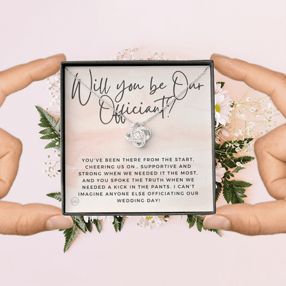 Wedding Officiant Proposal Gift | Will You Marry Us? Will You Be Our Officiant? For Friends, Best Friend Bestie Necklace Bridal Party 0131yK