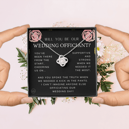 Wedding Officiant Proposal Gift | Will You Marry Us? Will You Be Our Officiant? For Friends, Best Friend Bestie Necklace Bridal Party 0131K