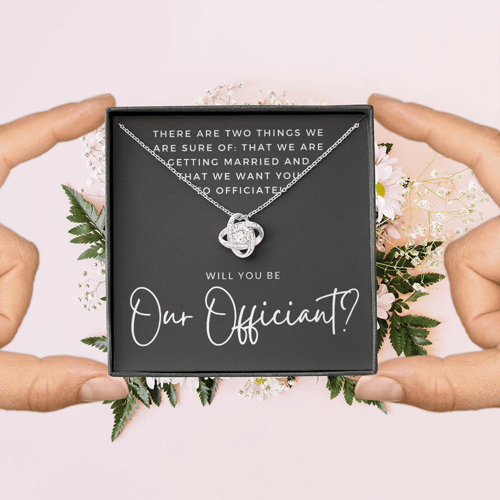 Wedding Officiant Proposal Gift | Will You Marry Us? Will You Be Our Officiant? For Friends, Best Friend Bestie Necklace Bridal Party 0131nK