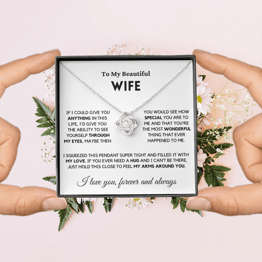Wife - Always Here - Necklace | Gift for Wife, Annviersary Gift, Valentine's Day Present, From Husband 04wc Necklace Love Knot