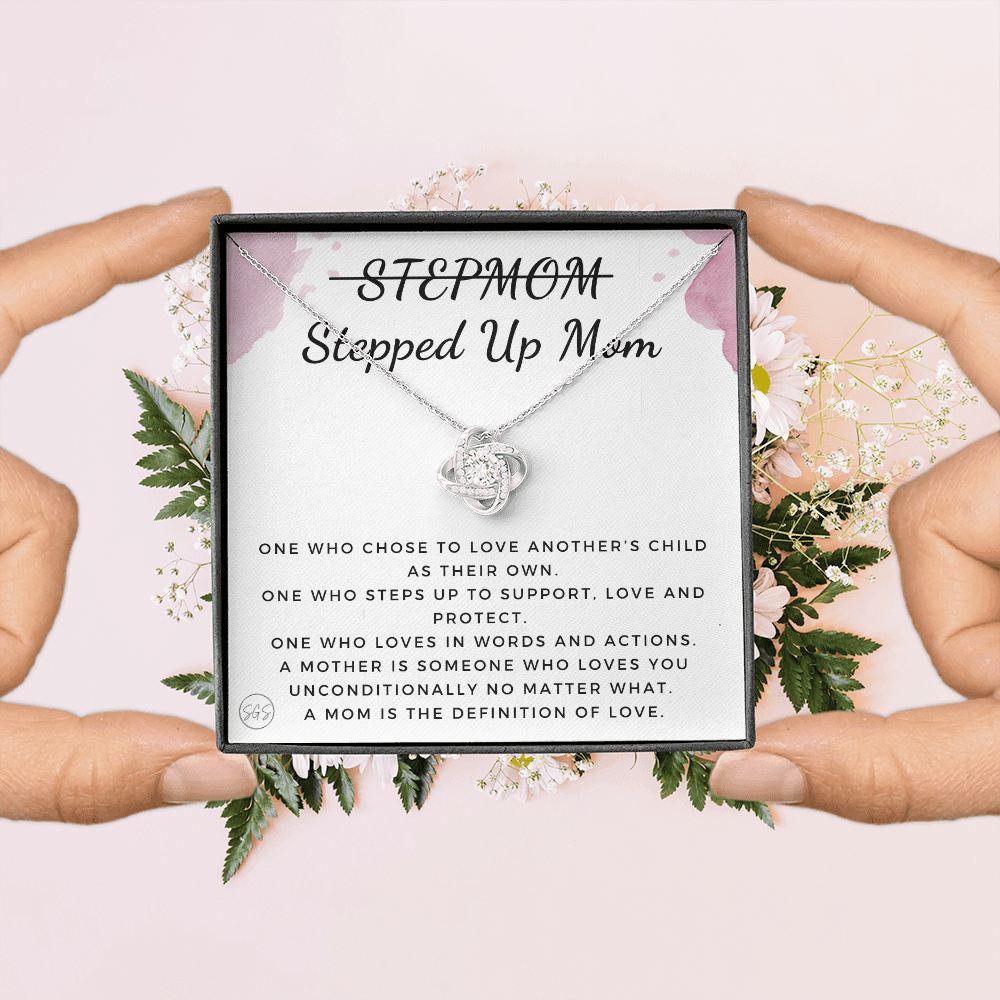 Stepped Up Mom | Gift for Stepmom, Bonus Mom, Stepmother, Grandma, Second Mama, From Step Daughter Son, Christmas, Birthday, Foster 1026fK