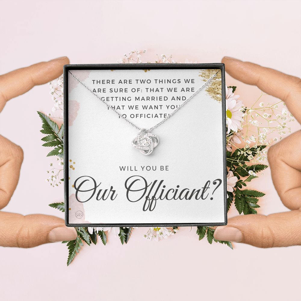 Wedding Officiant Proposal Gift | Will You Marry Us? Will You Be Our Officiant? For Friends, Best Friend Bestie Necklace Bridal Party 0131mK