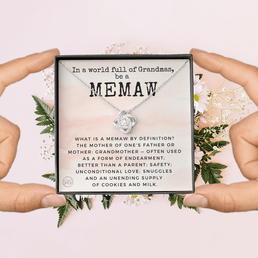 Gift for Memaw | Grandmother Nickname, Grandma, Mother's Day Necklace, Birthday, Get Well, Missing You, Memaw Definition, Christmas, From Family Grandkids  Granddaughter Grandson 1118cK