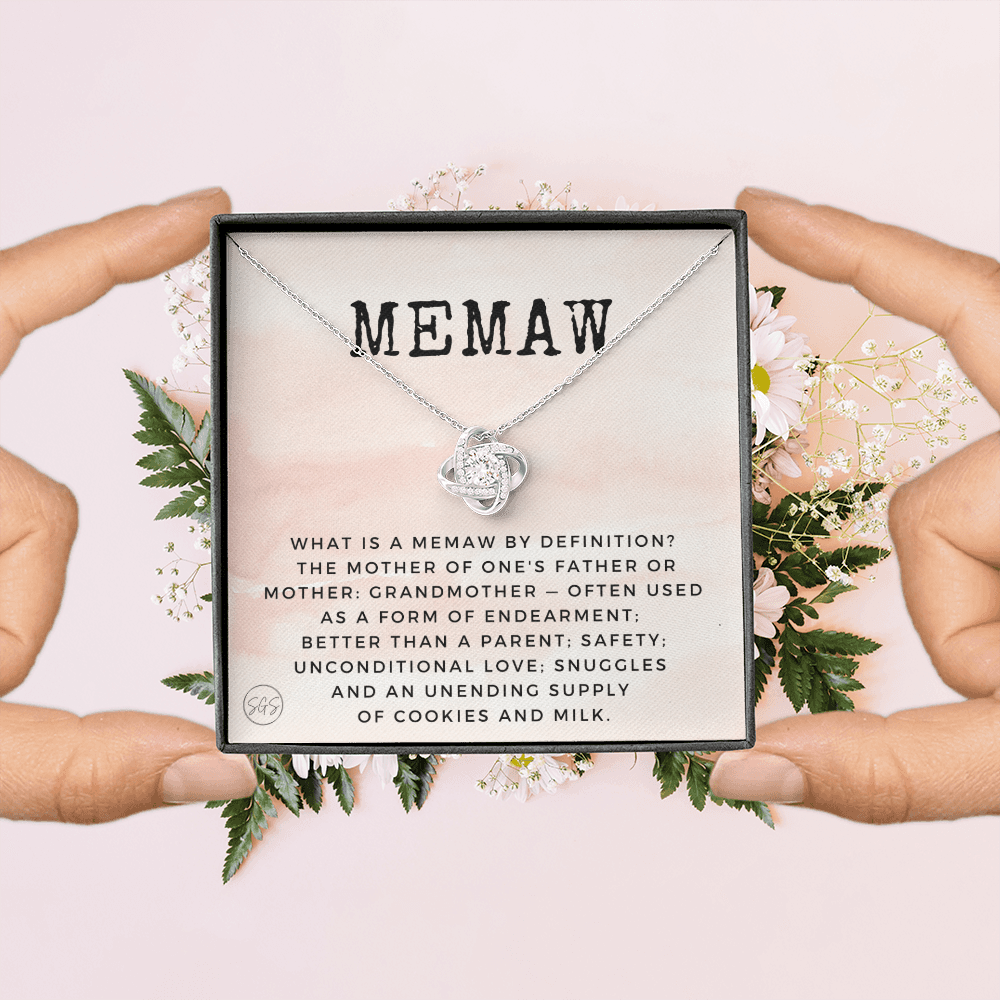 Gift for Memaw | Grandmother Nickname, Grandma, Mother's Day Necklace, Birthday, Get Well, Missing You, Memaw Definition, Christmas, From Family Grandkids  Granddaughter Grandson 1118bK