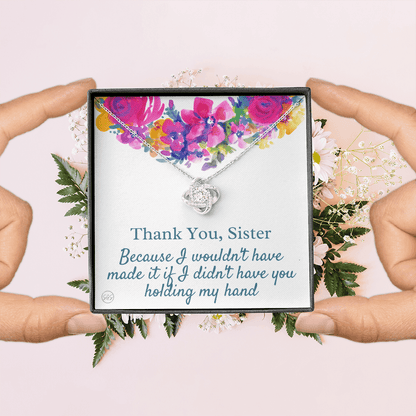 Sister From Sister Gift | Thank You, Sister, I Wouldn't Have Made It If I Didn't Have You Holding My Hand, Birthday, Wedding Gift, Older Sis