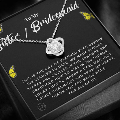 Sister Bridesmaid 0712i Necklace Love Knot