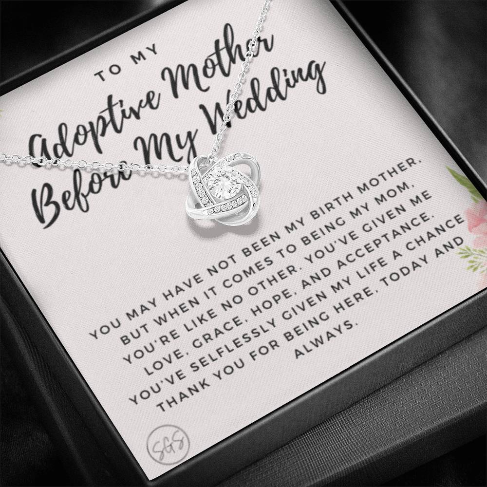 0625L adoptive mother wedding Necklace Love Knot