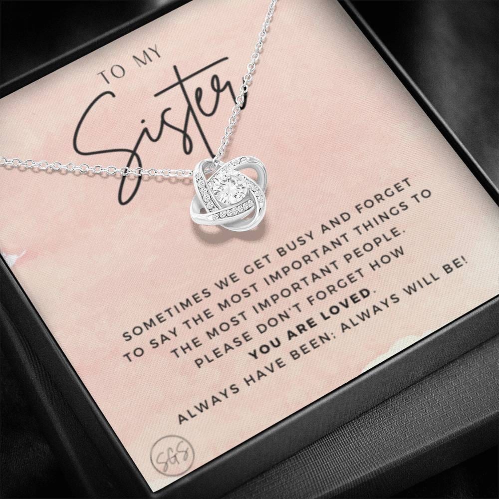 0625F Sister Necklace Love Knot