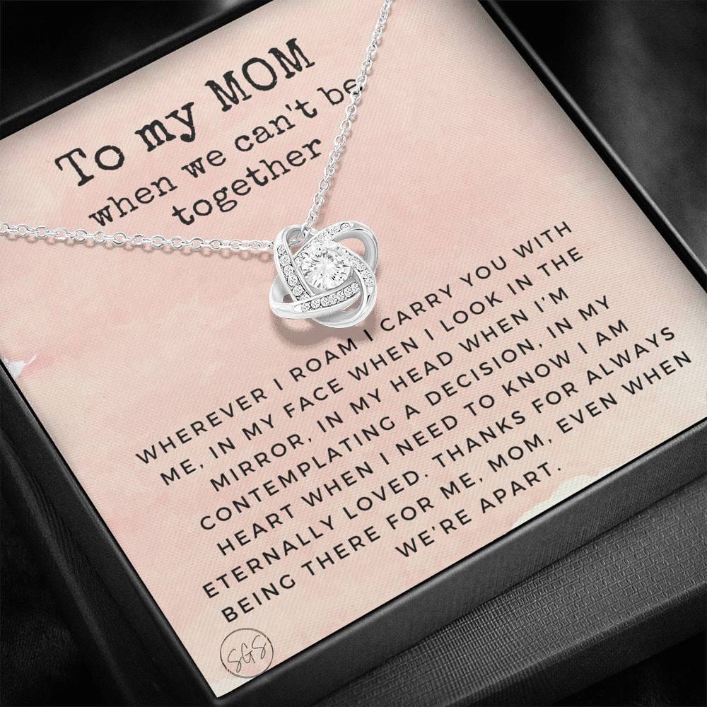 0921d Long Distance Mom Necklace Love Knot