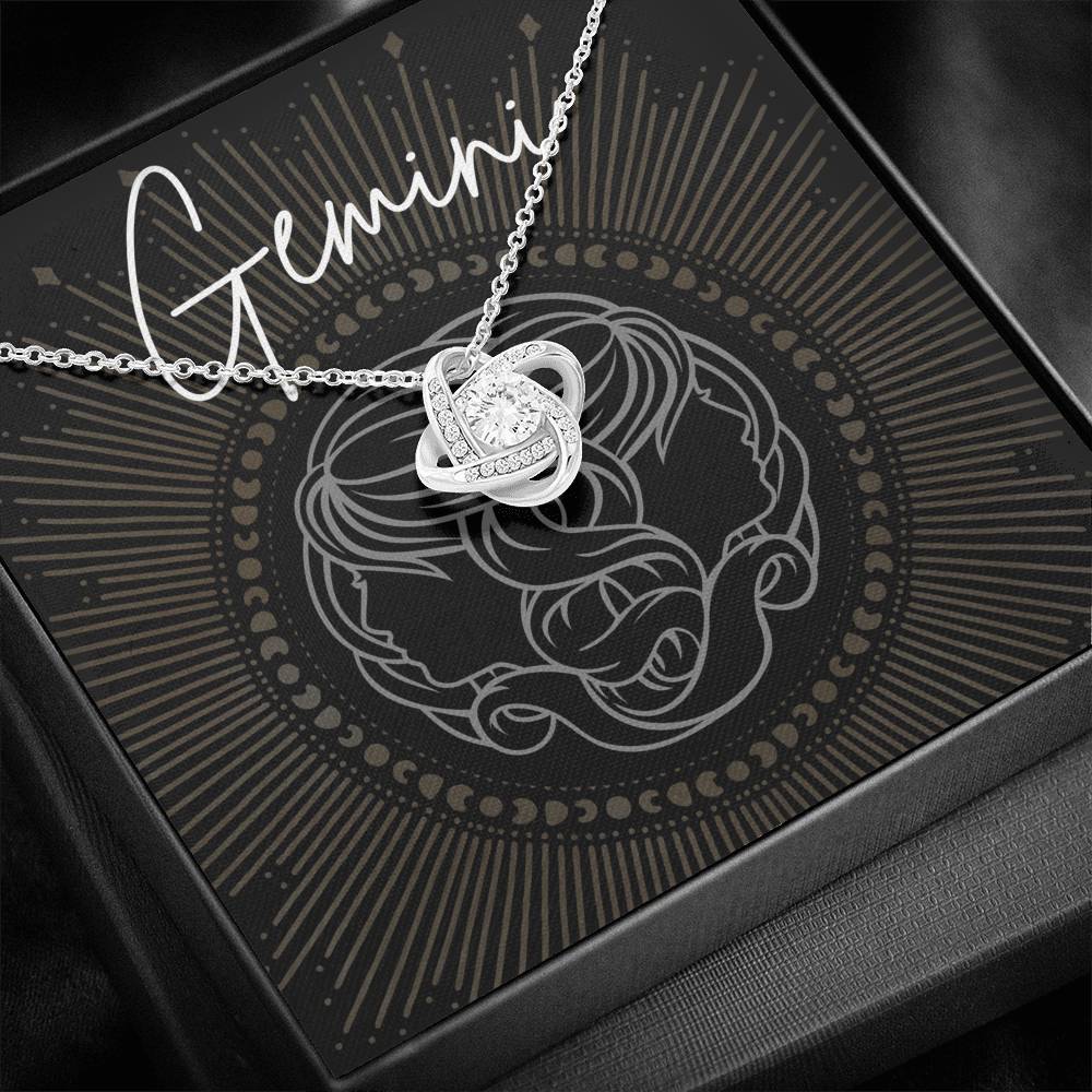 gemini Necklace Love Knot