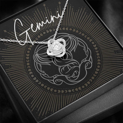 gemini Necklace Love Knot
