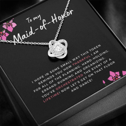 MaidofHonorTokenofThanks Necklace Love Knot