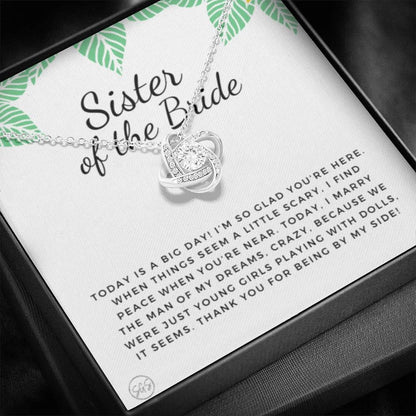 0625J sister of the bride Necklace Love Knot