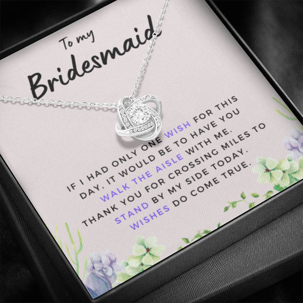BridesmaidWishesDoComeTrue Necklace Love Knot