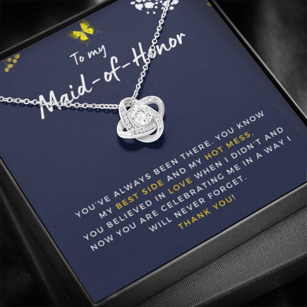 MaidofHonorBestSideandHotMess Necklace Love Knot