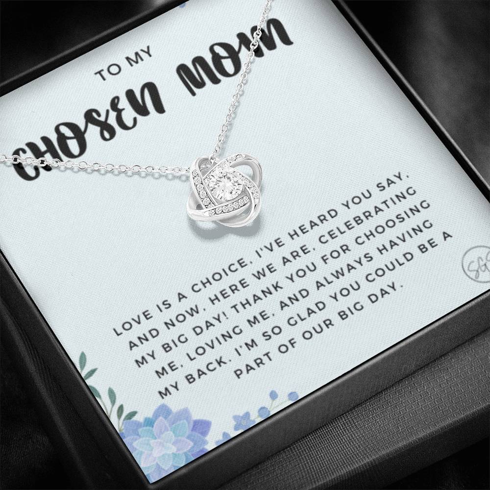 0625I Chosen Mom Wedding Necklace Love Knot