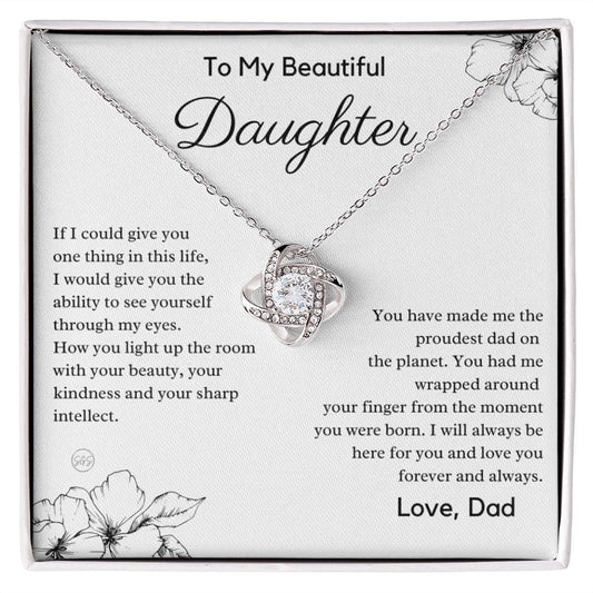 Daughter Gift (From Dad) | Father to Daughter Necklace, Birthday Gift To Daughter From Dad, Daughter Necklace, Proud Dad, Christmas Gift
