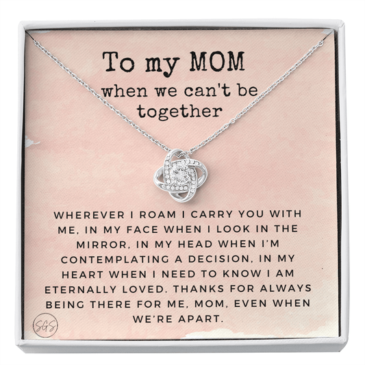 Long Distance Mom Gift | Stuff Gina Says, Mother & Daughter Necklace, Moving Out of State, Christmas Birthday, I Miss You Mama, Going Away, Family LDR 0921dK