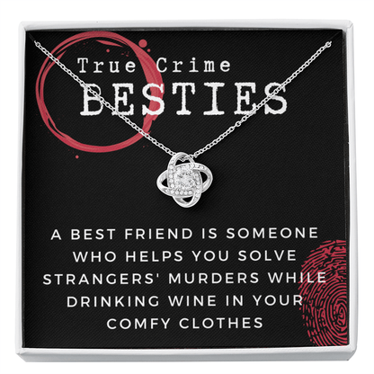 True Crime Best Friend Gift | Christmas Gift for Bestie, Funny Best Friend Necklace, True Crime & Wine, Podcast Junkie, Coffee Lover 1118-03K