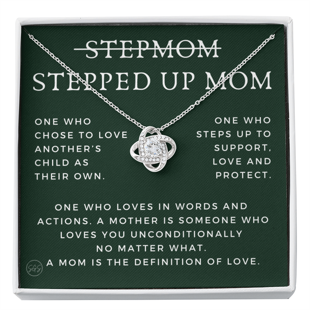 Stepped Up Mom | Gift for Stepmom, Bonus Mom, Stepmother, Grandma, Second Mama, From Step Daughter Son, Mother's Day, Birthday, Foster 125cK