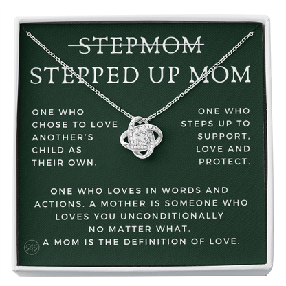 Stepped Up Mom | Gift for Stepmom, Bonus Mom, Stepmother, Grandma, Second Mama, From Step Daughter Son, Mother's Day, Birthday, Foster 125cK