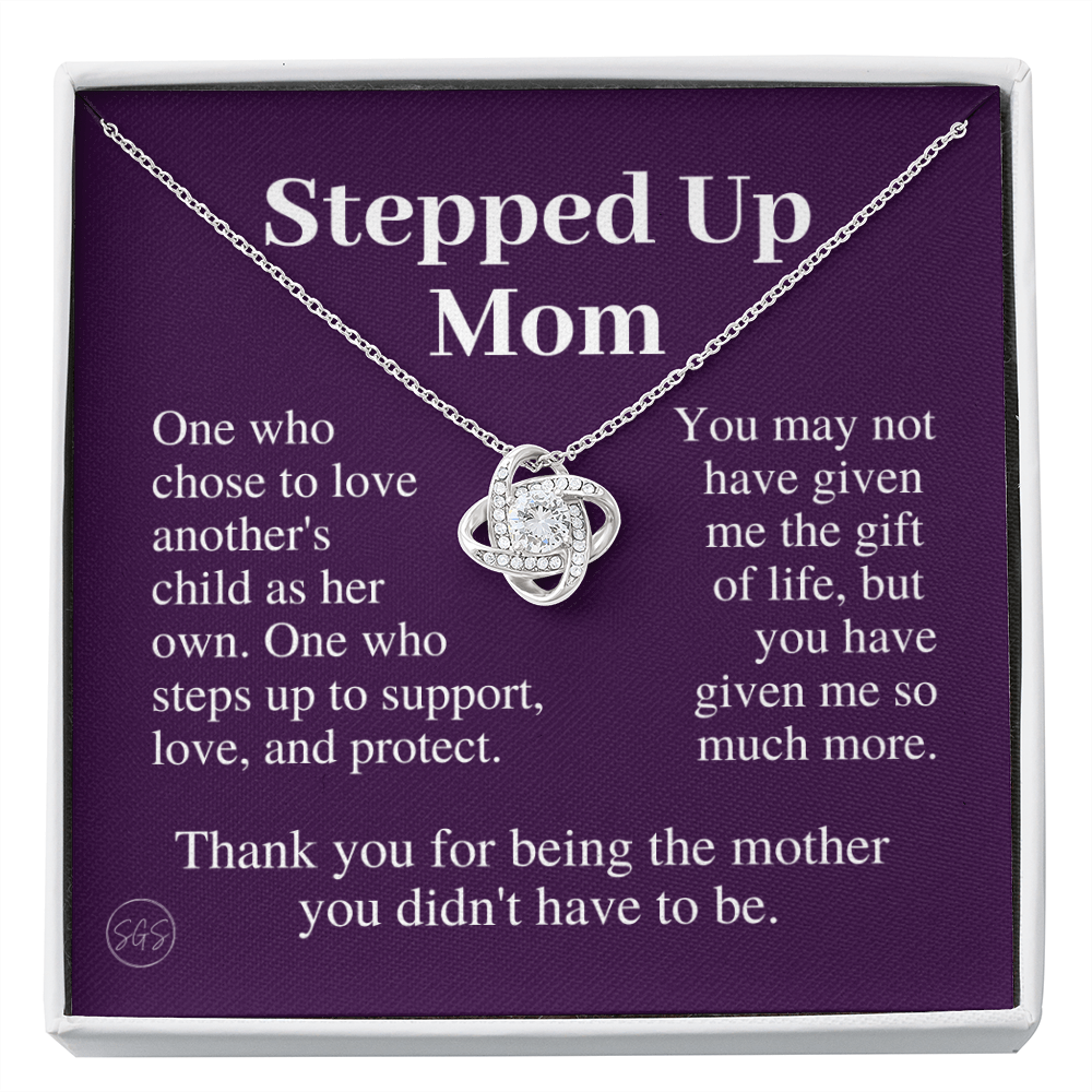 Stepped Up Mom | Gift for Stepmom, Bonus Mom, Stepmother, Grandma, Second Mama, From Step Daughter Son, Mother's Day, Birthday, Foster 125iK