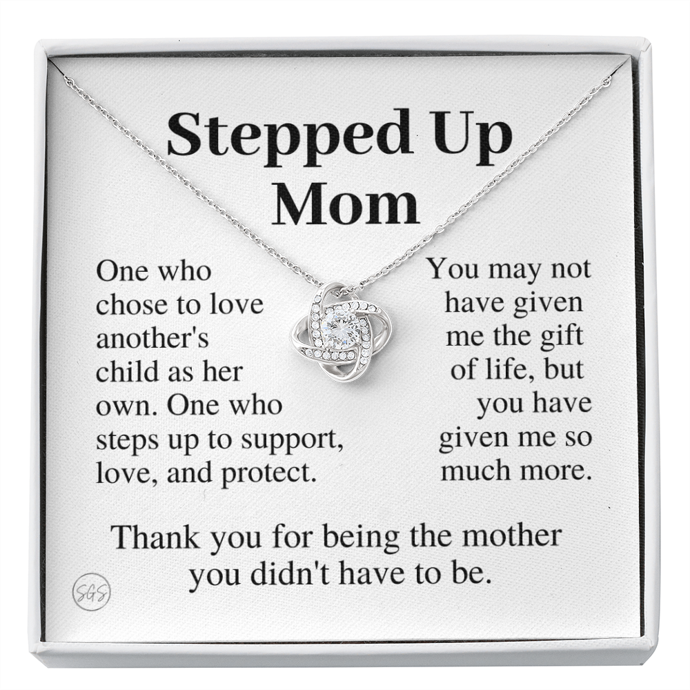 Stepped Up Mom | Gift for Stepmom, Bonus Mom, Stepmother, Grandma, Second Mama, From Step Daughter Son, Mother's Day, Birthday, Foster 125hK