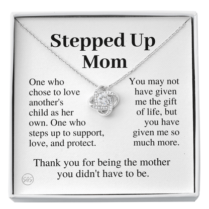 Stepped Up Mom | Gift for Stepmom, Bonus Mom, Stepmother, Grandma, Second Mama, From Step Daughter Son, Mother's Day, Birthday, Foster 125hK