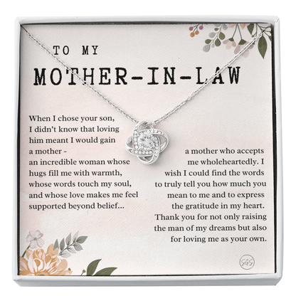 Personalized Knot Necklace for Your Mother-in-law | Mother's Day Gift, From Daughter-in-Law, Mother in Love MIL7k