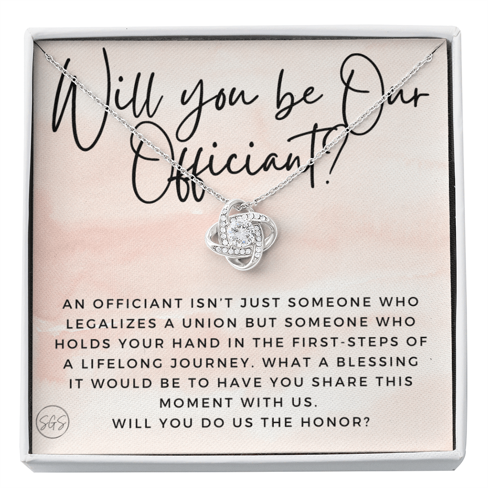 Wedding Officiant Proposal Gift | Will You Marry Us? Will You Be Our Officiant? For Friends, Best Friend Bestie Necklace Bridal Party 0131aK