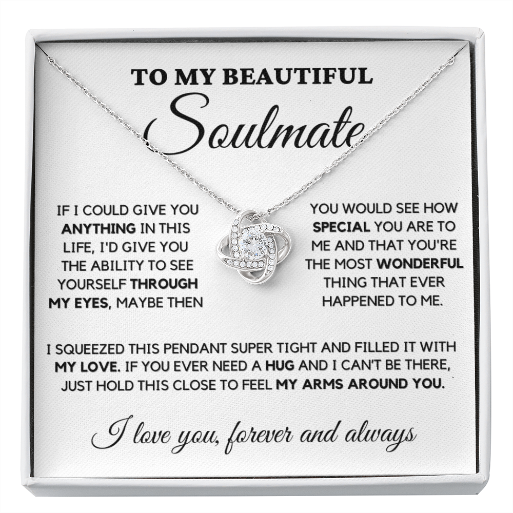 Soulmate - My Eyes - Necklace | Gift for Wife, Girlfriend, Fiance, Annviersary Gift, Valentine's Day Present, From Husband Necklace Love Knot
