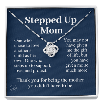 Stepped Up Mom | Gift for Stepmom, Bonus Mom, Stepmother, Grandma, Second Mama, From Step Daughter Son, Mother's Day, Birthday, Foster 125eK