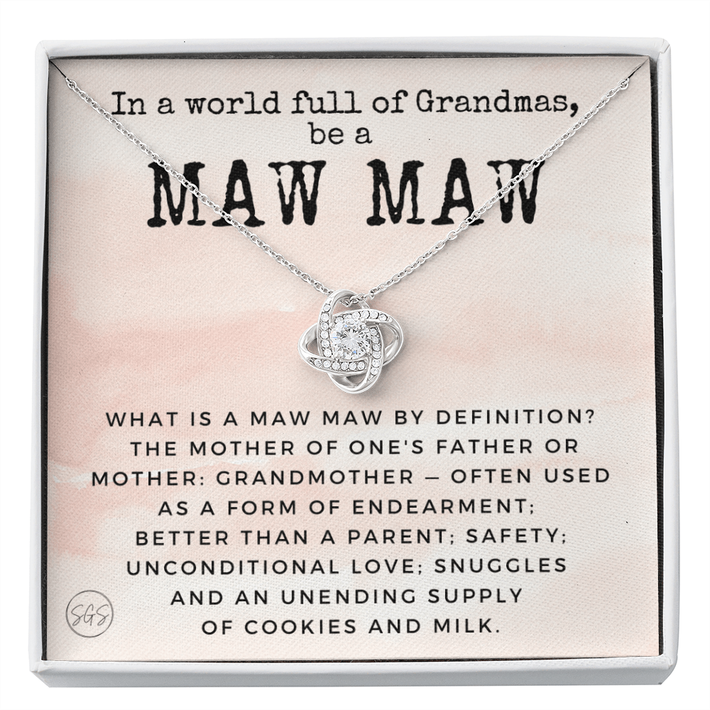 Gift for Maw Maw | Grandmother Nickname, Grandma, Mother's Day Necklace, Birthday, Get Well, Missing You, Maw Maw Definition, Christmas, From Family Grandkids  Granddaughter Grandson 1118cK