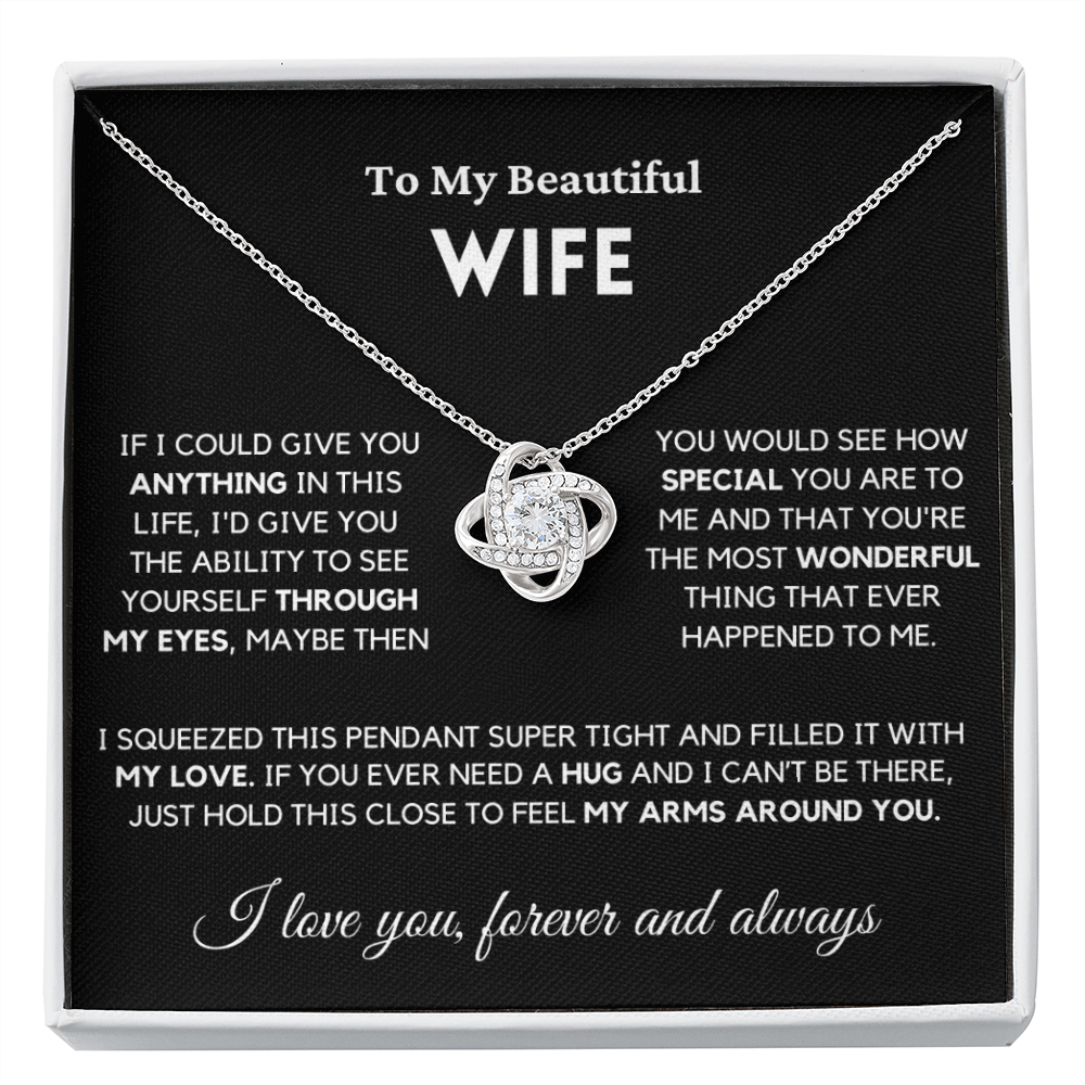 Wife - Always Here - Necklace | Gift for Wife, Annviersary Gift, Valentine's Day Present, From Husband 04wb Necklace Love Knot