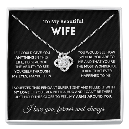 Wife - Always Here - Necklace | Gift for Wife, Annviersary Gift, Valentine's Day Present, From Husband 04wb Necklace Love Knot