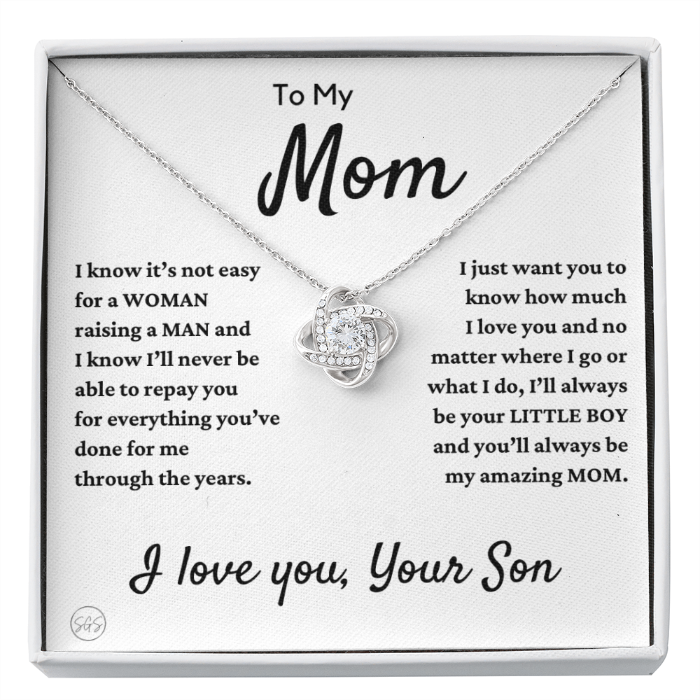 Mom - Loved Mother - Necklace | Gift for Mother From Son, Mother's Day Necklace, I'll Always Be Your Little Boy, I Love You Mom