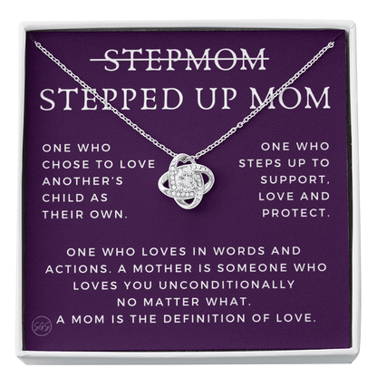 Stepped Up Mom | Gift for Stepmom, Bonus Mom, Stepmother, Grandma, Second Mama, From Step Daughter Son, Mother's Day, Birthday, Foster 125bK