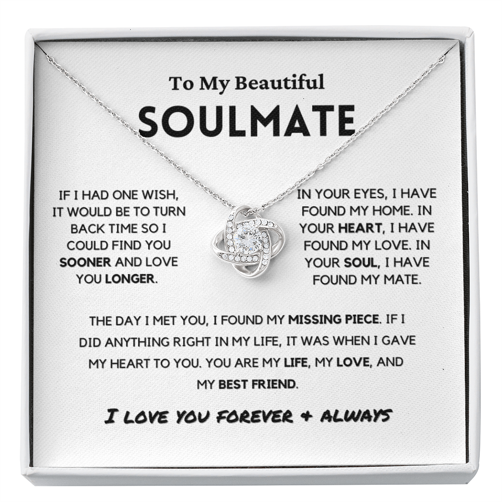 Soulmate - Missing Piece - Eternal Hope Necklace | Romantic Gift for Wife, Fiancé, Girlfriend, Valentine's Day Present 0201aK